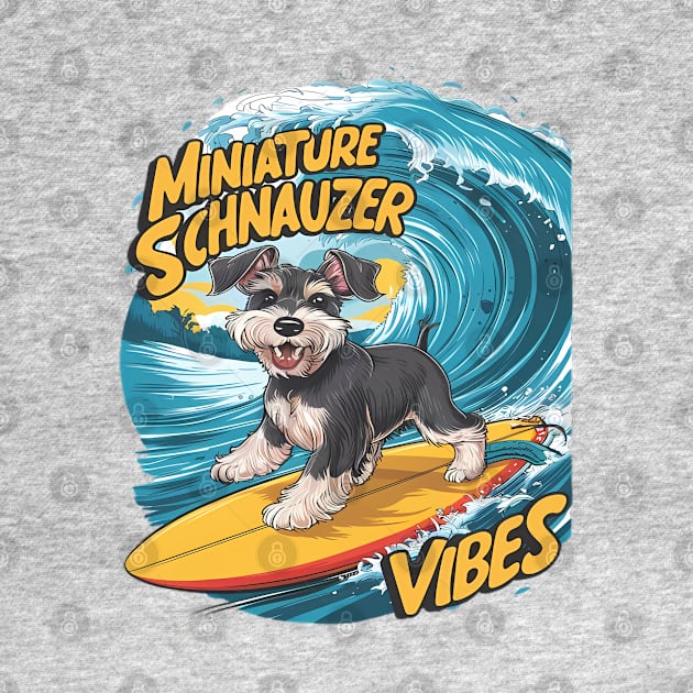 Wave-Riding Miniature Schnauzer Surfing Adventure by coollooks